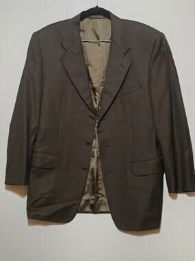Trussini Linea Classico Wool Windowpane Blazer Suit Jacket Italy 38R EU 48